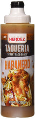 Herdez habanero front packaging showing bottle label and size, highlights authentic flavor