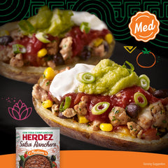 Herdez Ranchera close-up texture highlighting chunky tomatoes and peppers for taste