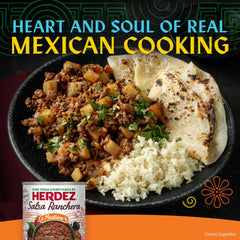 Herdez Ranchera served with chips illustrating quick snacking and party convenience