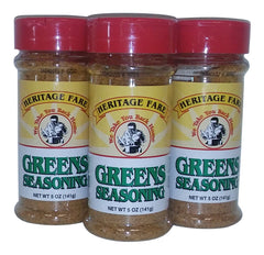 Heritage Fare jar front label showing green seasoning and usage benefit