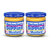 Herlocher's dipping mustard front packaging shows brand and jar benefits