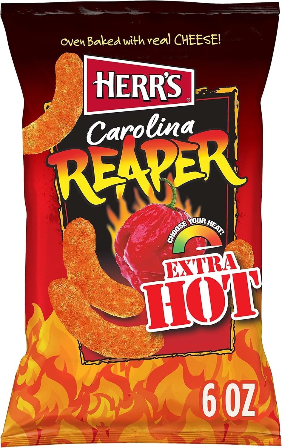 Herr's front-pack view showing bold reaper flavor and fresh packaging benefits