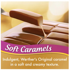HERSHEY'S Werther single unwrapped piece, demonstrates smooth buttery center