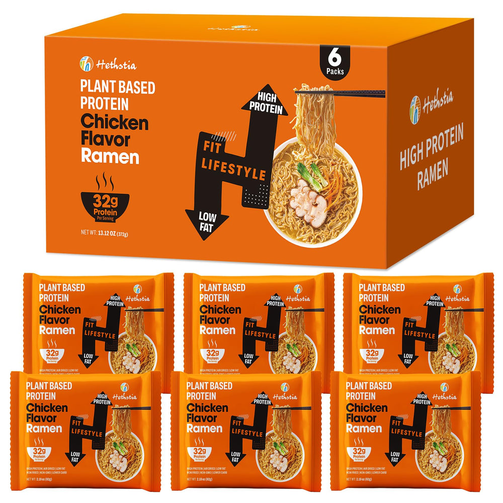 Hethstia front packaging showing 32g protein and 6-pack convenience