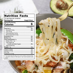 Hethstia noodle close-up texture emphasizing low-calorie benefit