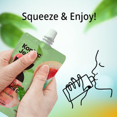 Hethstia pouch in hand showing portable, mess-free snacking benefit