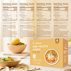 Hethstia single cup opened to reveal noodles and protein blend