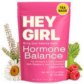 Hey Girl packaging front view showing 30 tea bags and benefits