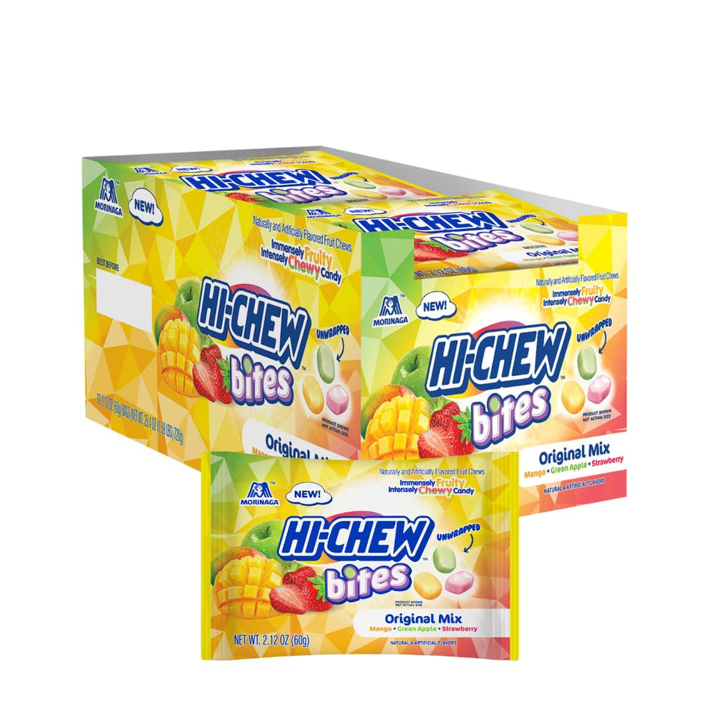 HI-CHEW front packaging showing original mix and vibrant fruit appeal