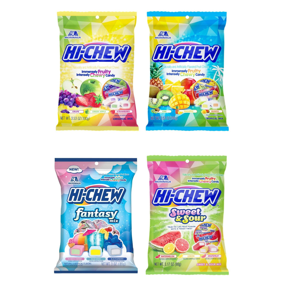 HI-CHEW front packaging showing colorful variety and sharing convenience