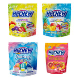 HI-CHEW front packaging showing four resealable pouches and variety benefits