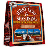 Hi Mountain front packaging showing bourbon barbecue jerky kit, clear labeling and benefit
