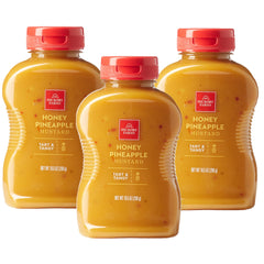 Hickory Farms jar front view showing honey pineapple mustard, enhances boards