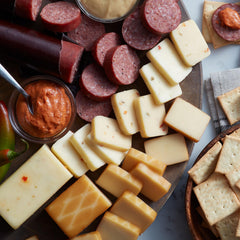Hickory Farms arranged three links highlighting portion sizes for entertaining