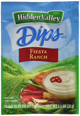 Hidden Valley front packaging showing Fiesta Ranch 24-pack and convenience