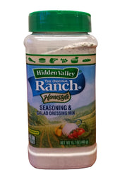 Hidden Valley front canister showing label and size, convenient pantry staple