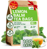 HIIHONE front packaging showing 100-count lemon balm tea for lasting supply