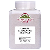 Himalayan Chef 5 lb jar front view showing packaging and easy-pour lid benefit