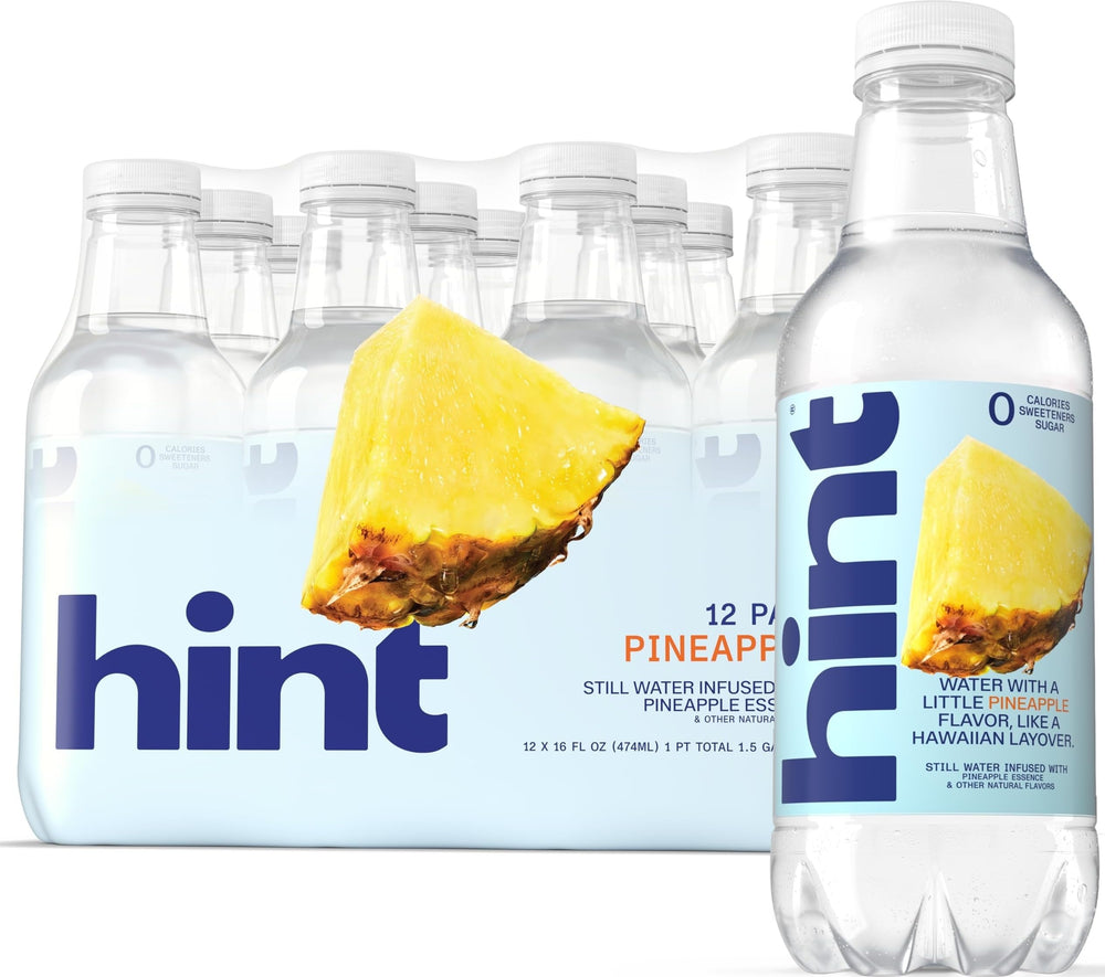 Hint pineapple front bottle showing clean branding and refreshing look