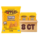 HIPPEAS front packaging showing bold nacho chips and plant protein benefit