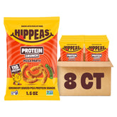 HIPPEAS front packaging showing pizza flavor and 8-pack benefit