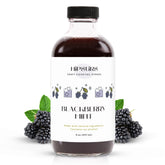 HipStirs bottle front view showing blackberry mint syrup and clear labeling benefits cocktail prep