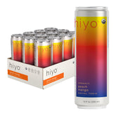 HIYO front can showing peach mango label and refreshing sparkle benefit