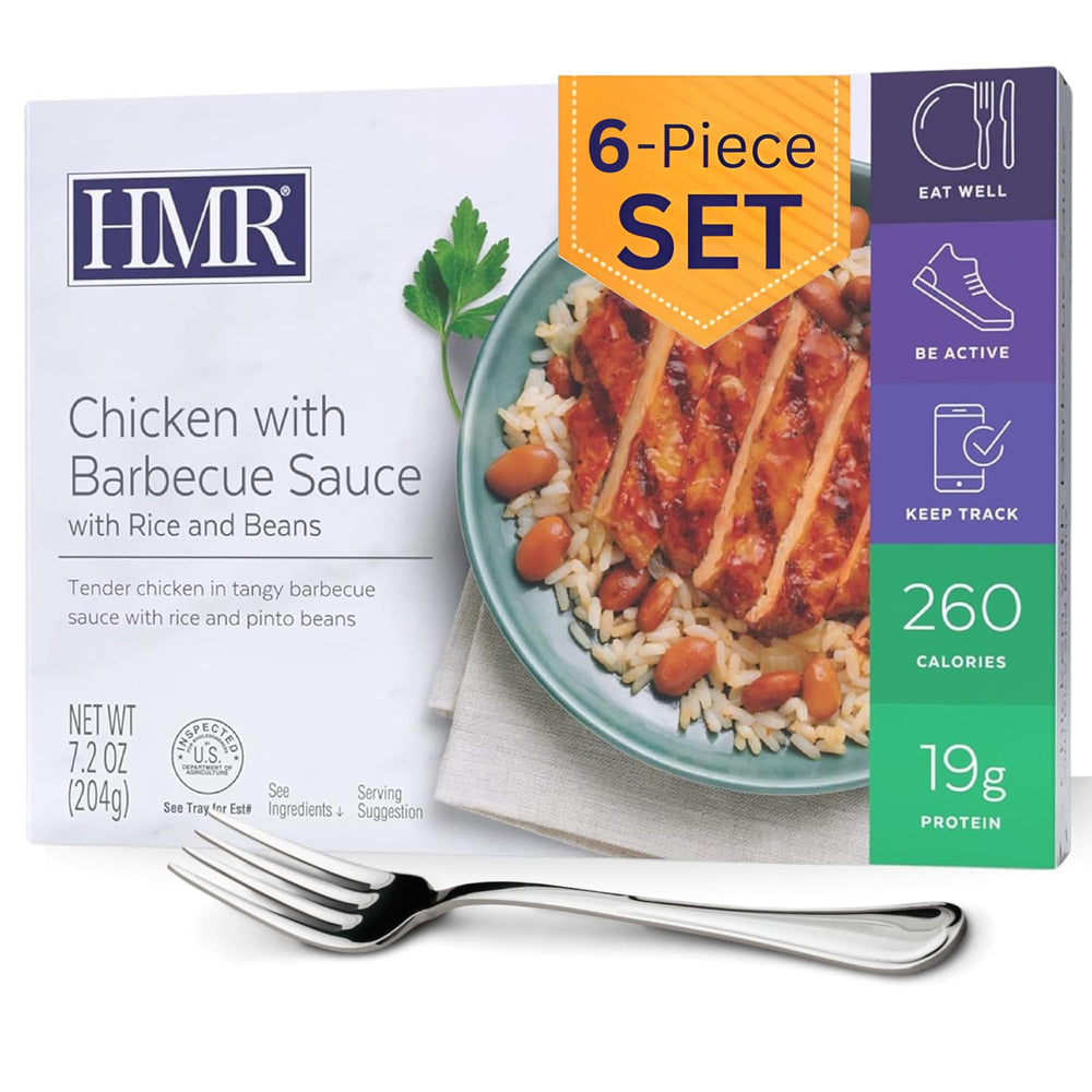 HMR front packaging showing barbecue chicken entrée for quick meals