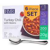 HMR turkey chili front packaging shows product and convenience benefit