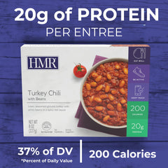 HMR chili served with salad, demonstrates balanced meal pairing benefits