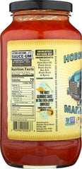 Hoboken Farms marinara poured to show smooth tomato texture and versatility
