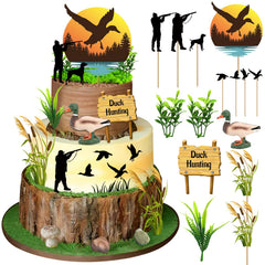 Hokiis front packaging showing full 20-piece duck cake topper set and contents