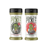 Hold The Pickle front shaker showing brand and vibrant pickle flavor