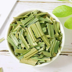 HOLFLYING brewed lemongrass tea in cup showing bright citrus infusion