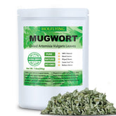 HOLFLYING front packaging of mugwort leaves showing resealable bag and weight