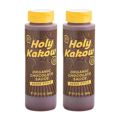 Holy Kakow front packaging showing two bottles and organic label benefit