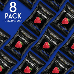 Homestead Reserve close-up of freeze dried strawberry texture highlighting airy crunch