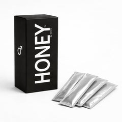 HONEY By XOMO front packaging showing four jars and natural appeal