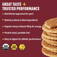 Honey Stinger close-up of waffle crumb and filling highlighting texture and steady fuel