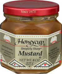 Honeycup front label on 8 ounce jar showing brand and product for easy identification