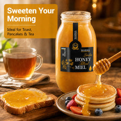 HONIGMA close-up of honey texture with natural crystals showing authenticity