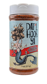 Hook'Ya front packaging showing label and 11oz shaker, highlights clean ingredients