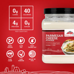 Hoosier Hill Farm Parmesan sprinkled on pasta adding authentic Italian flavor