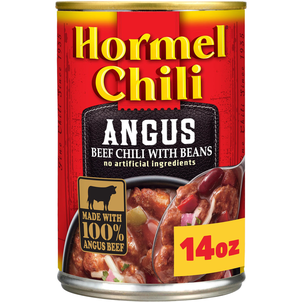 Hormel Angus front packaging showing can for quick pantry meals