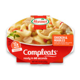 HORMEL COMPLEATS front packaging showing chicken and noodles meal benefits