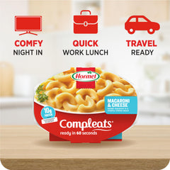 HORMEL COMPLEATS tray inside microwave illustrating fast heating