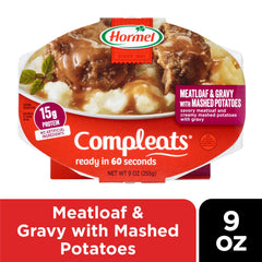 Hormel Compleats open tray top-down view highlighting ready-to-heat meal