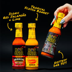 Hot Ones label detail close-up highlighting ingredients and batch notes for clarity
