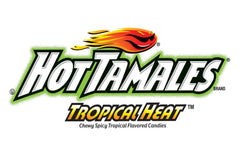 HOT TAMALES on beach towel lifestyle shot promising tropical flavor enjoyment