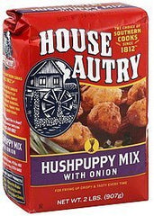 House-Autry front packaging showing mix and onion flavor, clear serving suggestion